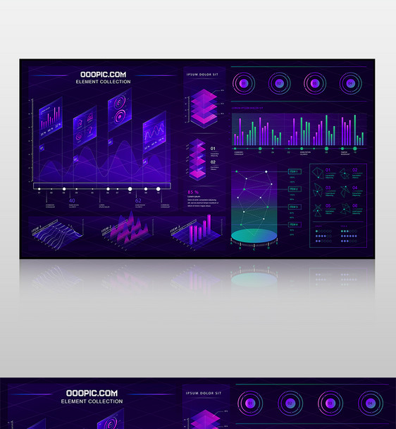 可视化信息图表UI界面设计图片