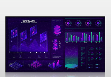 可视化信息图表UI界面设计高清图片