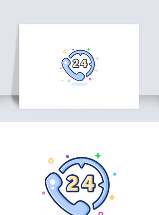 咨询电话24小时客服服务中心联系电话图标icon模板