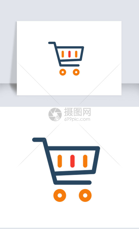 简约线条风格电子商务购物车图标icon图片
