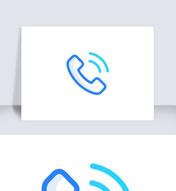 线性蓝色电话机联系手机APP软件图标图片