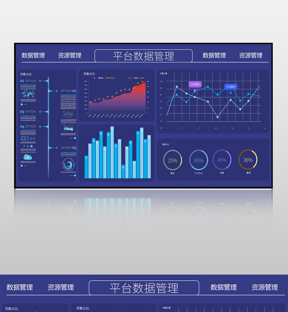 蓝色科技感数据展示大数据监控可图片