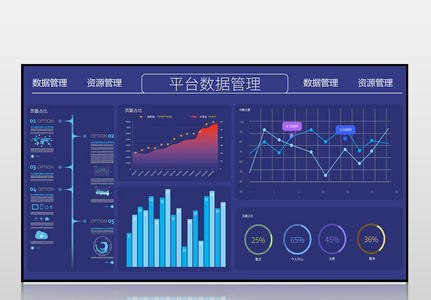 蓝色科技感数据展示大数据监控可图片