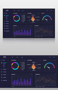 深色数据可视化后台界面图片