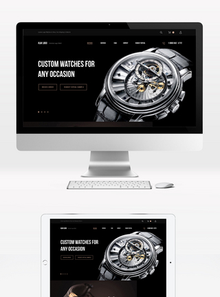 炫酷电子商务手表产品网页模板图片