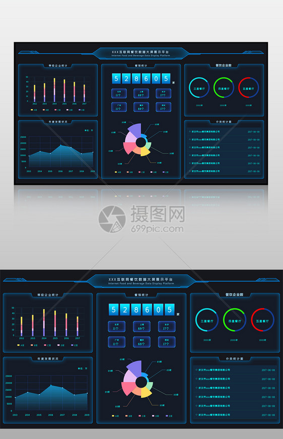 深色大数据可视化后台网页界面图片