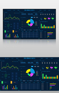 深色数据可视化后台界面图片