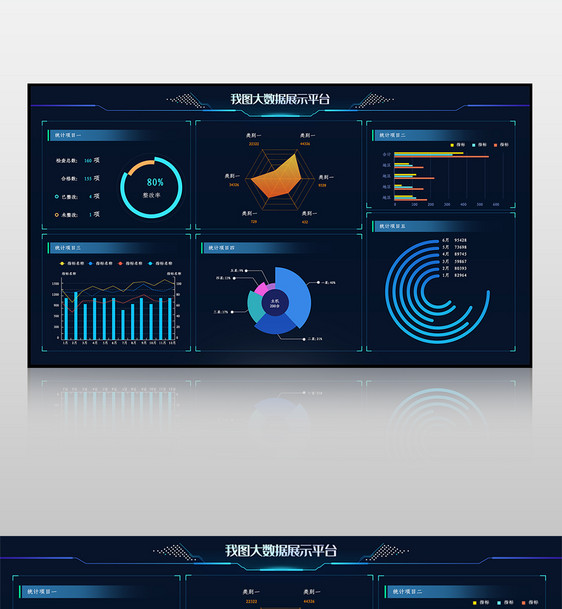 深色数据可视化网页设计模板图片