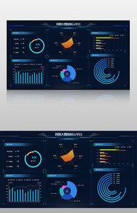 深色数据可视化网页设计模板图片
