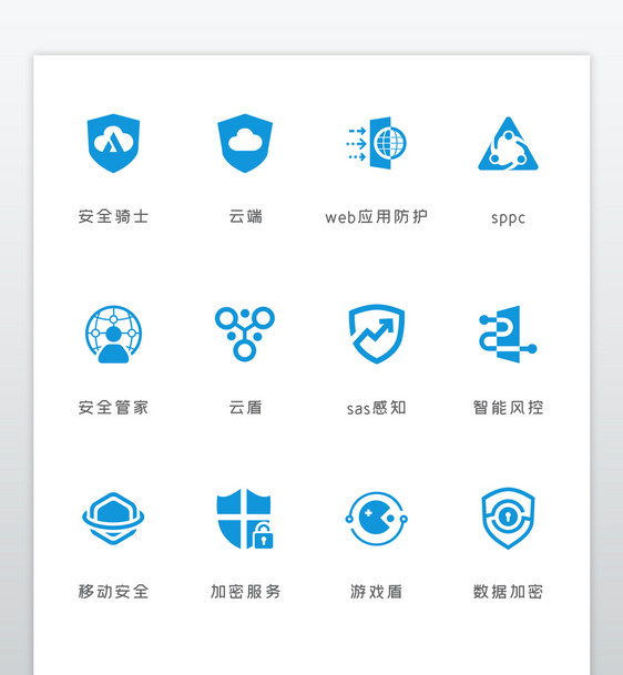 时尚网络安全云端监控管理操作icon图标图片