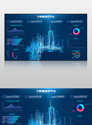 蓝色大数据控制平台可视化界面图片