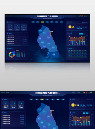 数据可视化首页预警气象界面图片