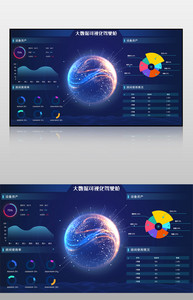 蓝色大数据可视化驾驶舱可视化界面图片