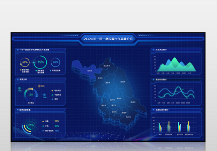 一带一路可视化大屏界面高清图片