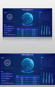 蓝色环保在线监控系统可视化界面图片