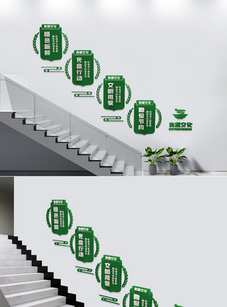 食堂楼梯爱惜粮食文化墙图片