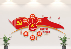 社会主义核心价值观文化墙模板图片