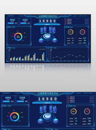 蓝色心里预警可视化平台图片