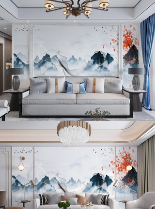 中国风装饰背景墙图片