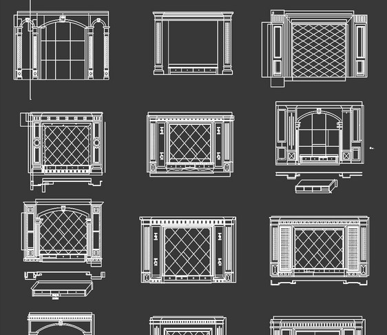 电视墙背景墙CAD图纸图片