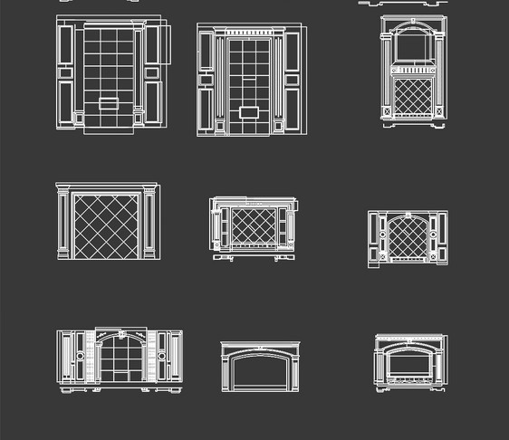电视墙背景墙CAD图纸图片