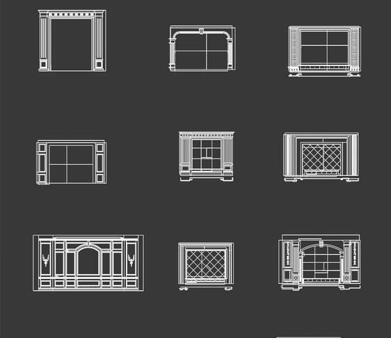 电视墙背景墙CAD图纸图片