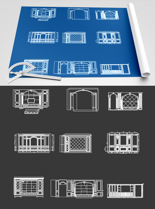 电视墙背景墙CAD图纸图片