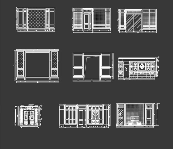 电视墙背景墙CAD图纸图片