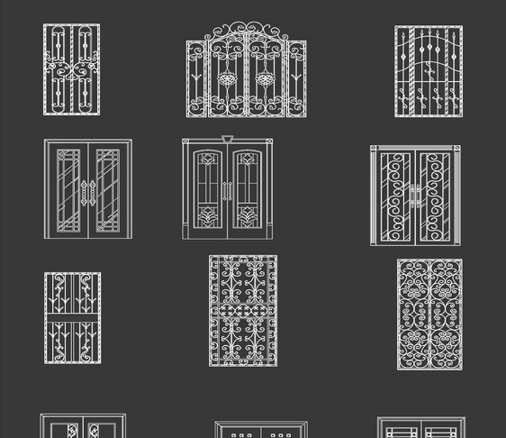 门窗屏风CAD图纸图片