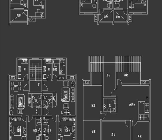 建筑户型图CAD图纸图片