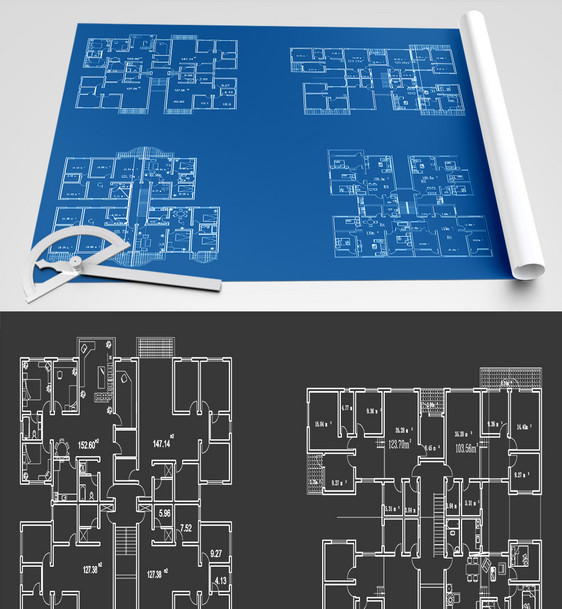 建筑户型图CAD图纸图片