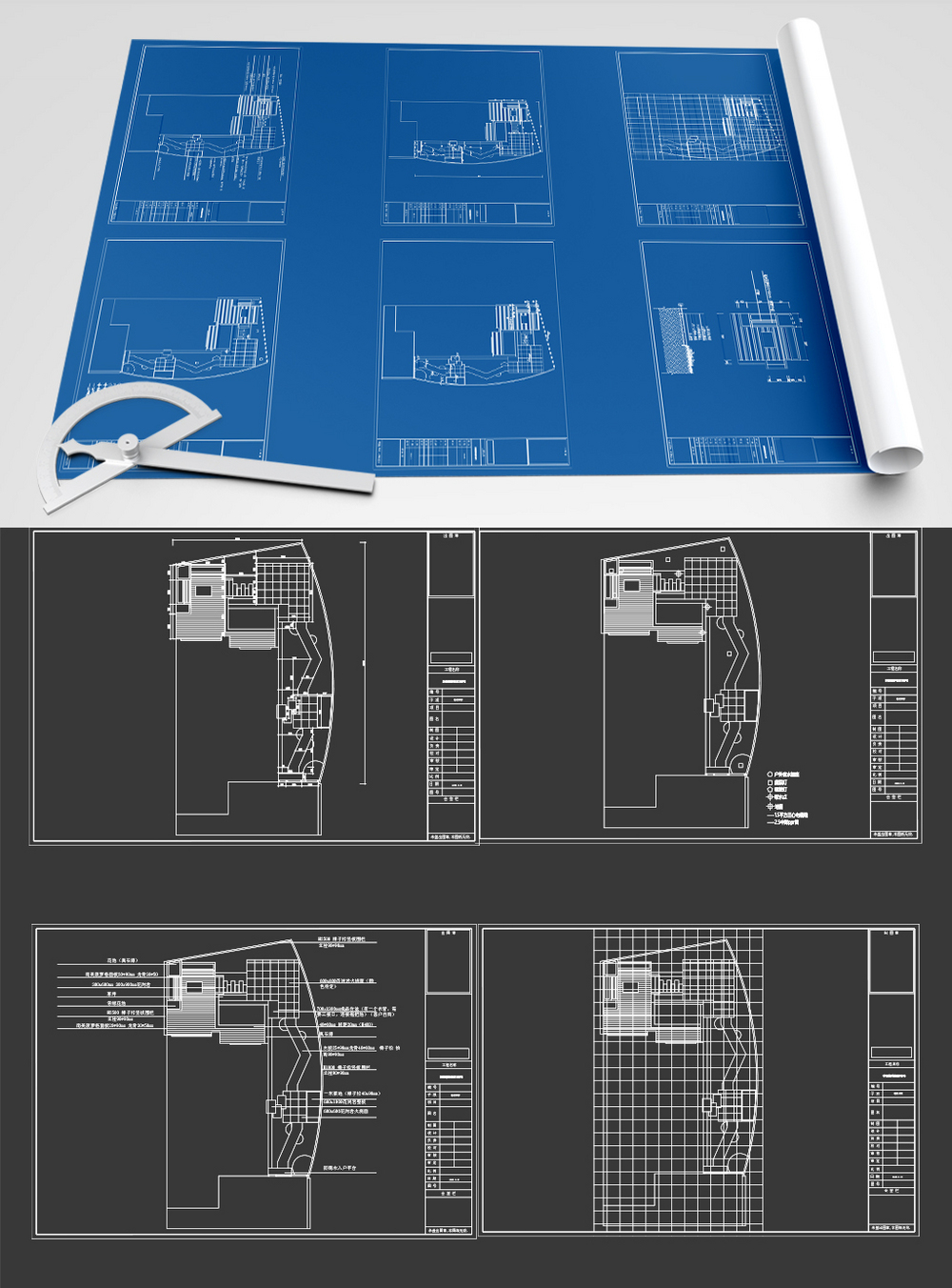 园林cad线稿投标园林设计图纸图片素材