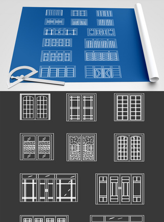2021年cad模型门窗屏风元素设计图片