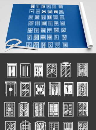 2021年cad模型门窗元素设计图片