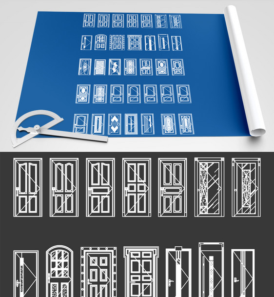 2021年cad门窗模型元素设计图片