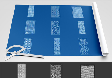 中式屏风CAD图纸图片
