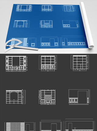 电视墙背景墙CAD图纸图片