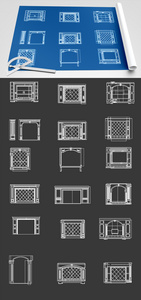 电视墙背景墙CAD图纸图片