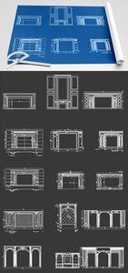 电视墙背景墙CAD图纸图片