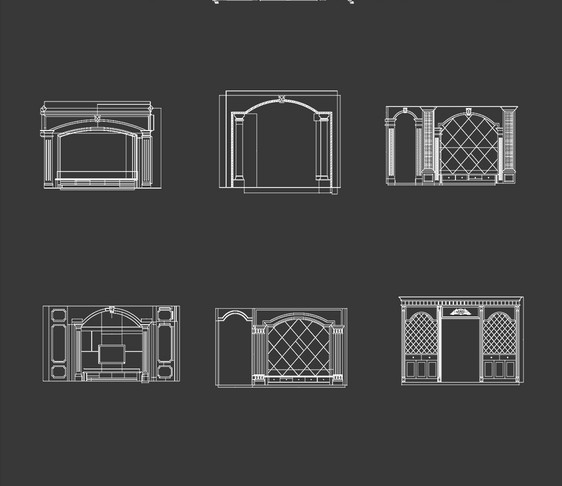 电视墙背景墙CAD图纸图片