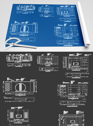 电视墙背景墙CAD图纸图片