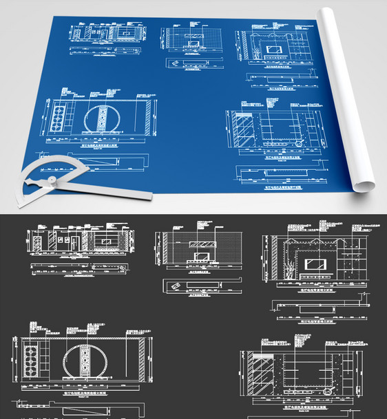电视墙背景墙CAD图纸图片