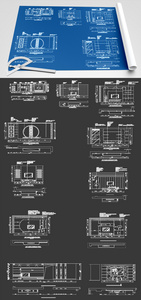 电视墙背景墙CAD图纸图片