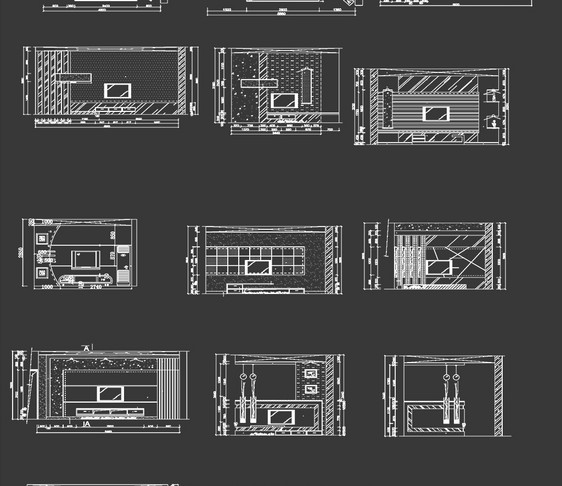 电视墙背景墙CAD图纸图片