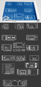 电视墙背景墙CAD图纸图片