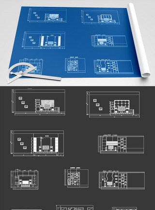 电视墙背景墙CAD图纸图片