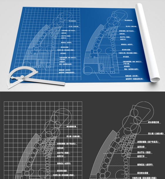 园林CAD线稿投标园林设计图纸图片