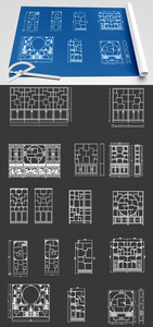 室内博古架CAD图纸素材图片