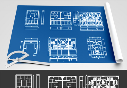 室内博古架CAD图纸素材图片