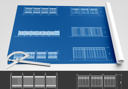 护栏CAD图纸素材图片